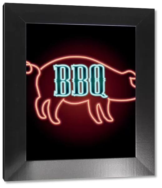 BBQ Pig roast themed neon sign