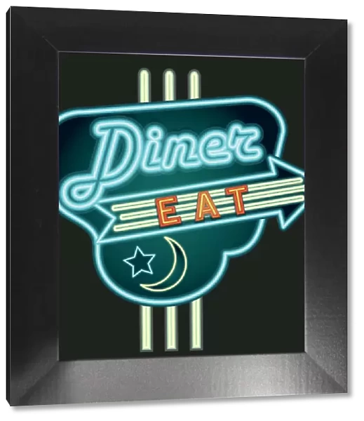 Late night retro Diner neon sign