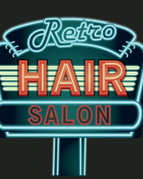 Retro Hair salon neon sign