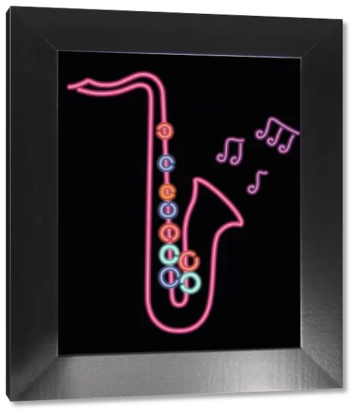 neon light saxophone