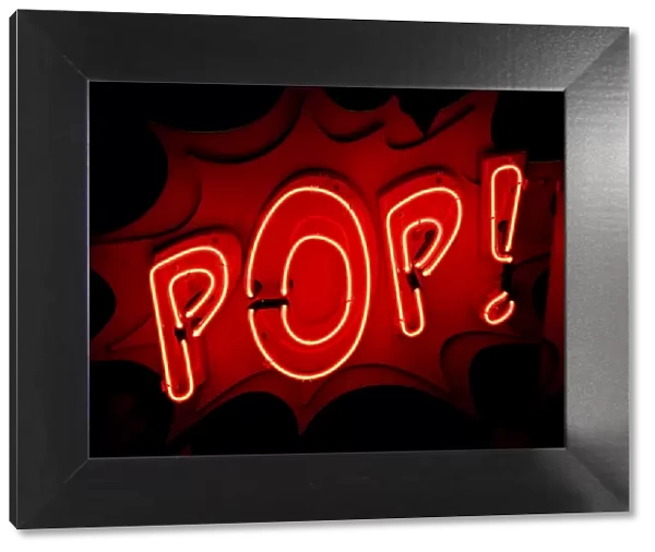 Red neon sign aPOP!a
