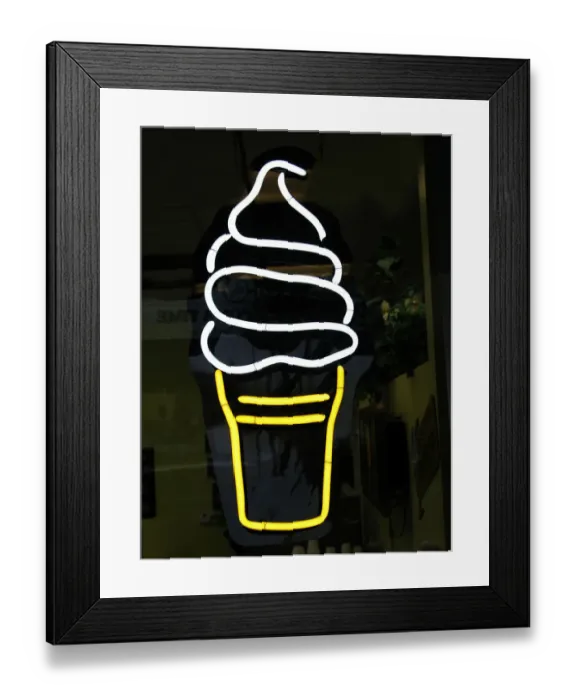 Framed Print : Ice cream, Sign, Icecream, Neon, Night Framed Print : Ice cream, Sign, Icecream, Neon, Night