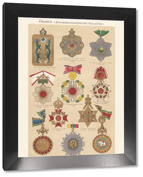 Various historical international medals (except Europe), chromolithograph, published in 1897