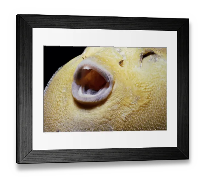 Framed Print : Inflated guineafowl puffer (Arothron meleagris)