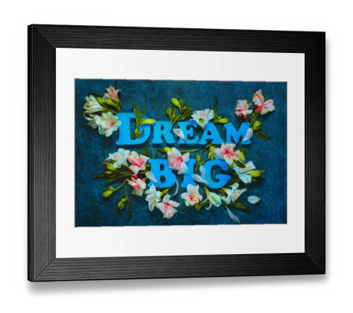 Framed Print : Inspirational quote with flowers Framed Print : Inspirational quote with flowers