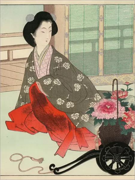 Japanese Woodblock Print, Interior Scene