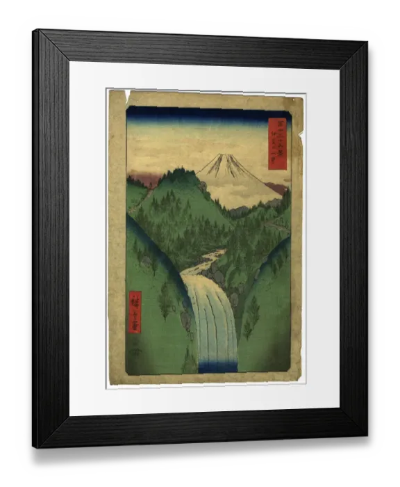 Framed Print : Japanese Woodblock Print of Mount Fuji
