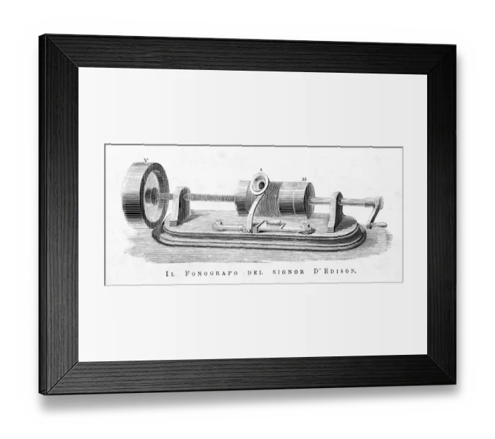 Framed Print : Phonograph by Thomas Alva Edison Framed Print : Phonograph by Thomas Alva Edison