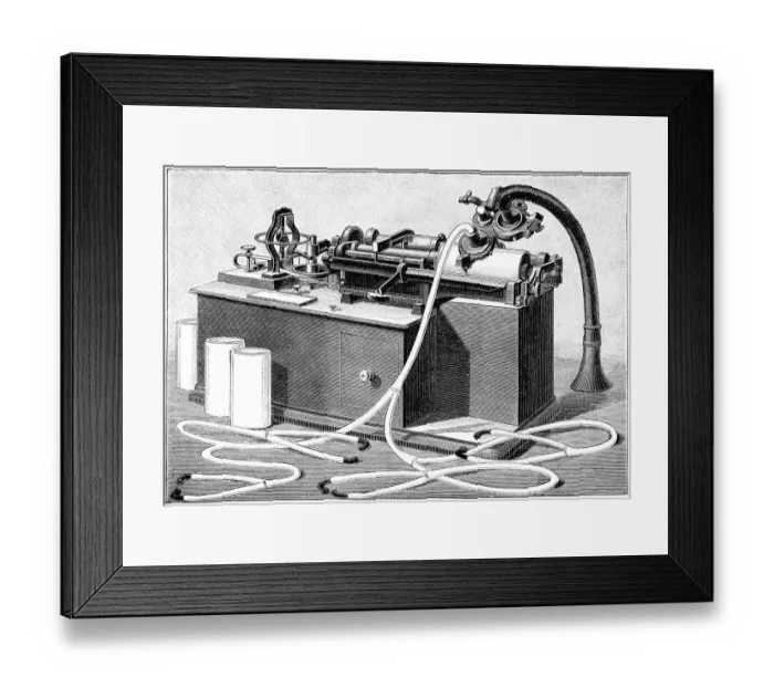Framed Print : The new phonographe, phone from Thomas Edison Framed Print : The new phonographe, phone from Thomas Edison