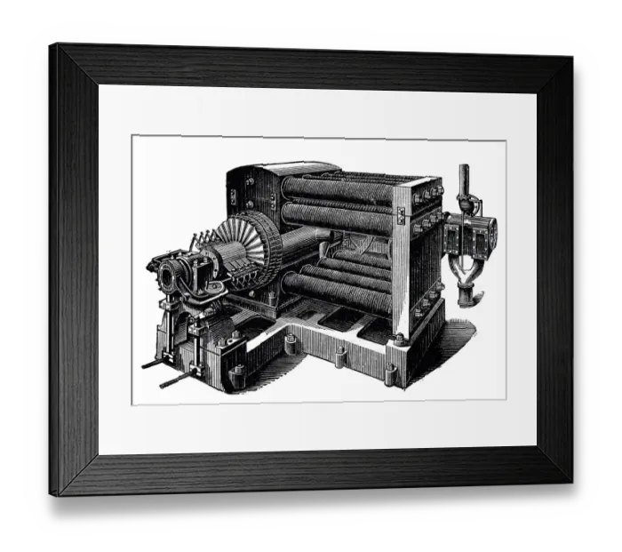 Framed Print : Edison machine for New York lighting Framed Print : Edison machine for New York lighting