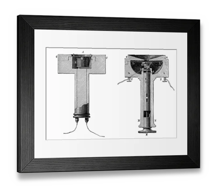 Framed Print : Phone from Thomas Edison receiver and transmitter Framed Print : Phone from Thomas Edison receiver and transmitter