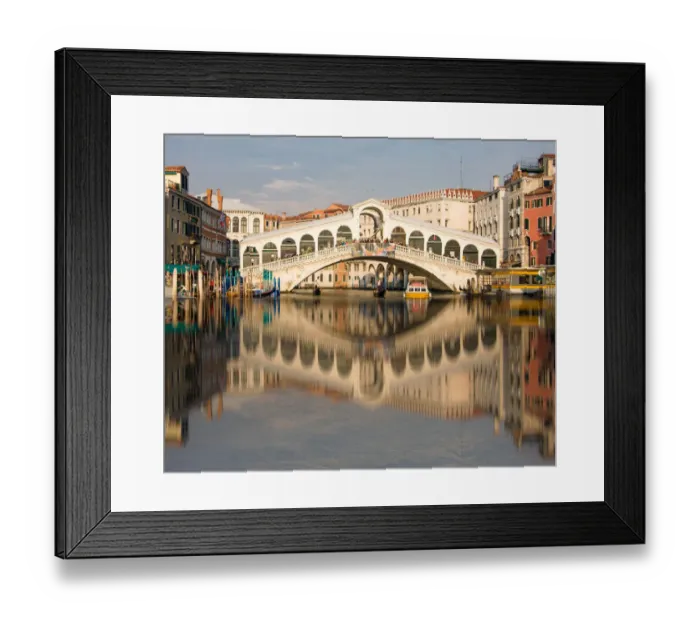 Framed Print : Reflection of Rialto Bridge in Grand Canal of Venice Framed Print : Reflection of Rialto Bridge in Grand Canal of Venice