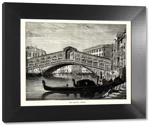 Rialto Bridge, Venice, 19th Century