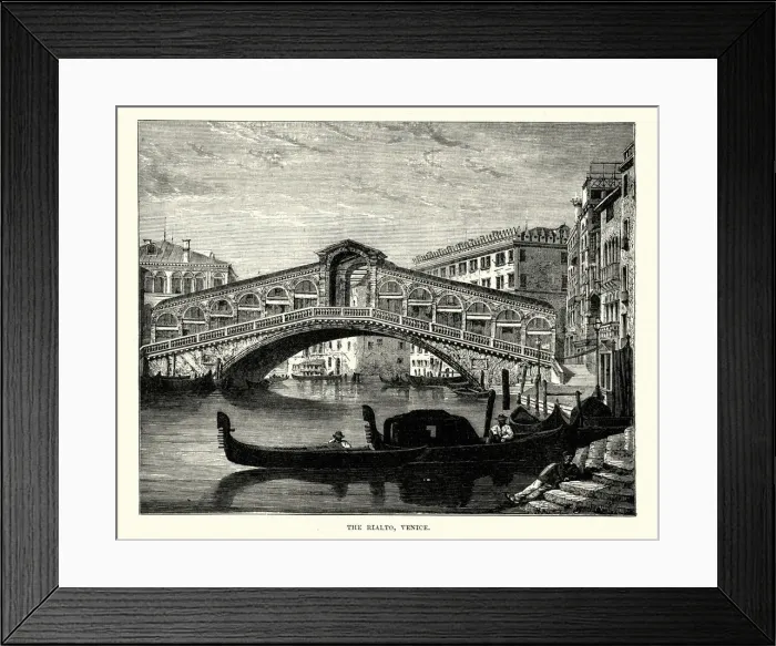 Framed Print : Rialto Bridge, Venice, 19th Century Framed Print : Rialto Bridge, Venice, 19th Century