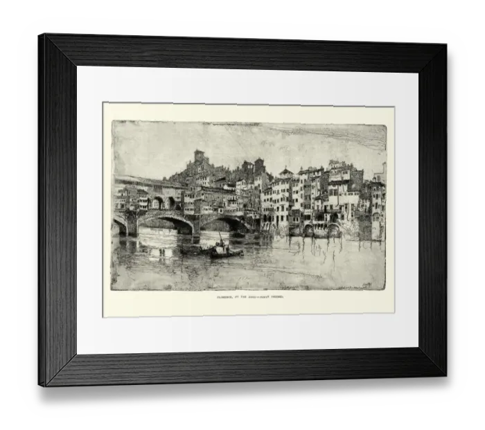 Framed Print : Ponte Vecchio, Florence, Italy, 19th Century Framed Print : Ponte Vecchio, Florence, Italy, 19th Century