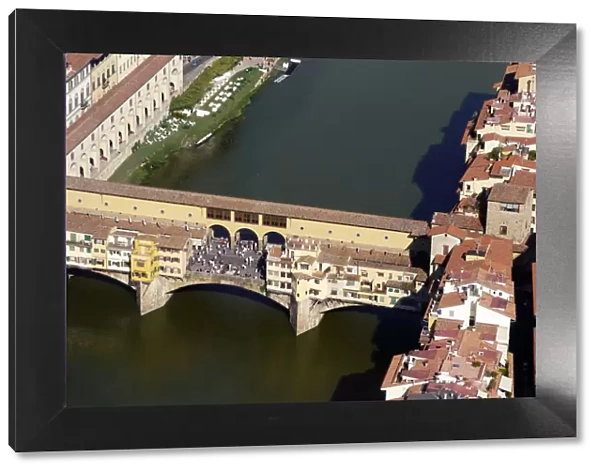 Florence aerial view on Ponte Vecchio