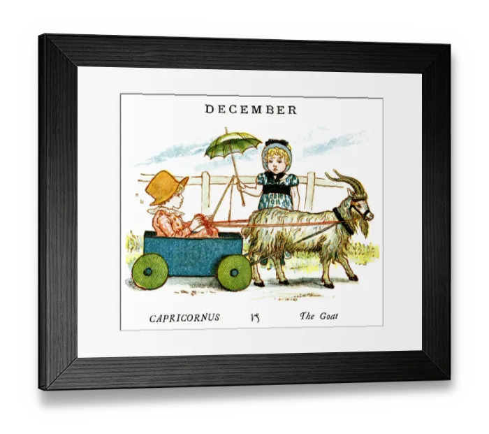 Framed Print : December - Kate Greenaway, 1884 Framed Print : December - Kate Greenaway, 1884