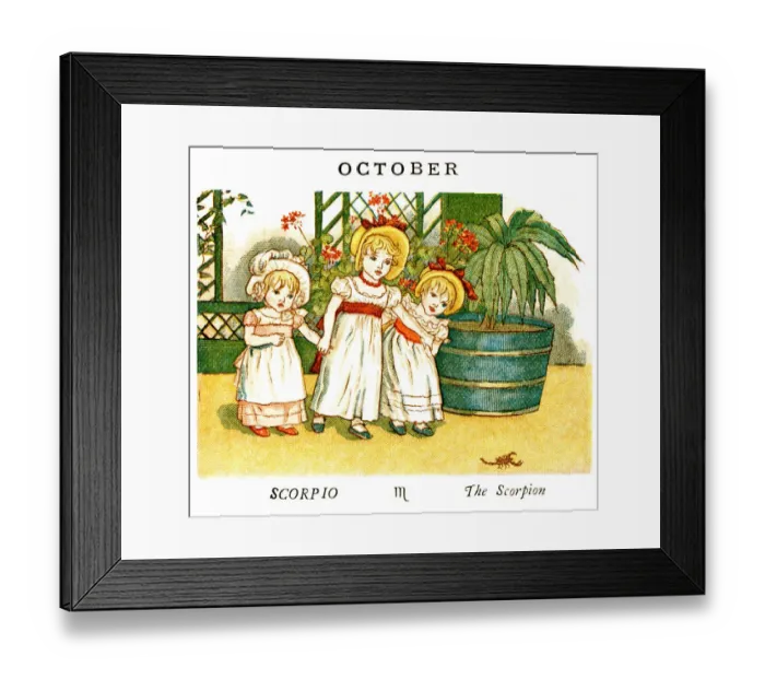 Framed Print : October - Kate Greenaway, 1884 Framed Print : October - Kate Greenaway, 1884