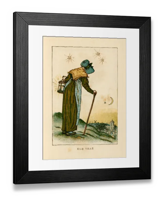Framed Print : Old Year - Kate Greenaway Framed Print : Old Year - Kate Greenaway
