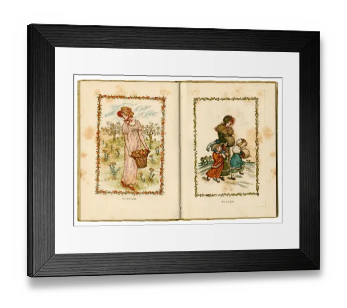 Framed Print : Autumn and Winter - Kate Greenaway 1883