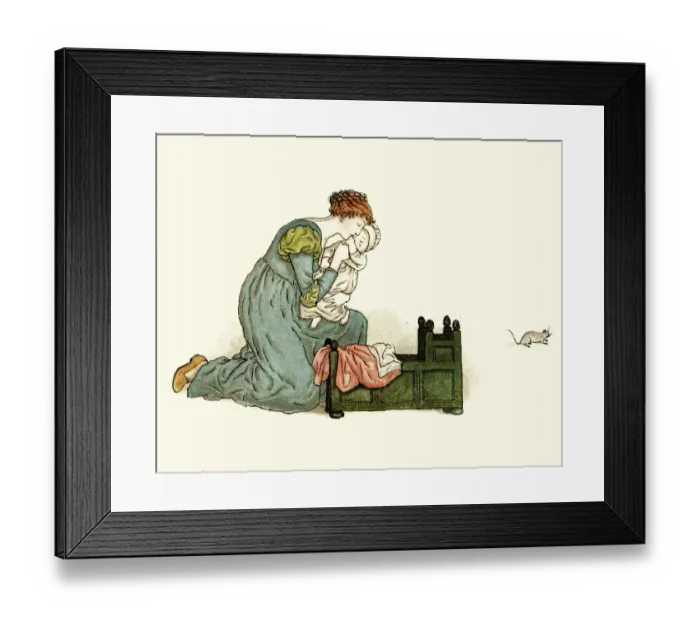 Framed Print : Mother protecting her baby from a rat Framed Print : Mother protecting her baby from a rat