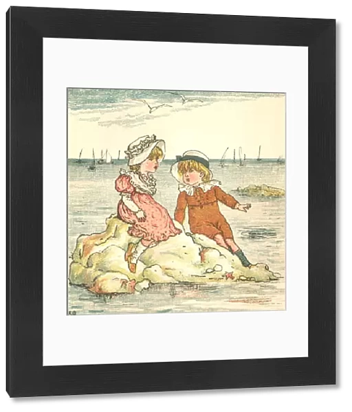Regency style children on a summer holiday by the sea