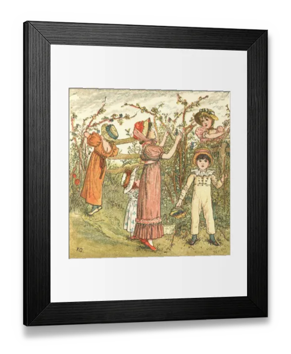 Framed Print : Regency style children picking autumn fruit Framed Print : Regency style children picking autumn fruit
