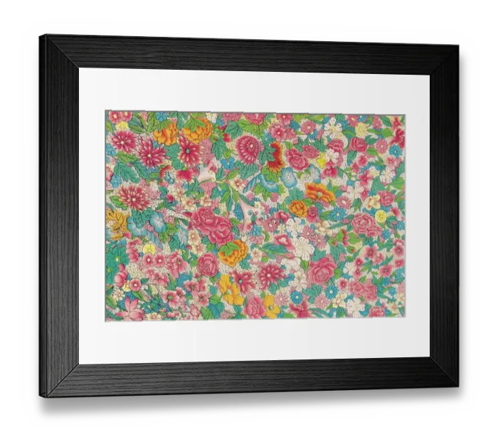 Framed Print : Traditional Asian Wallpaper Framed Print : Traditional Asian Wallpaper