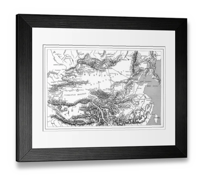 Framed Print : Antique map of Mongolia, China and Tibet Framed Print : Antique map of Mongolia, China and Tibet