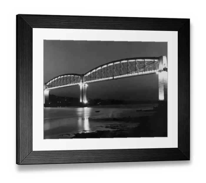 Framed Print : Floodlit Bridge