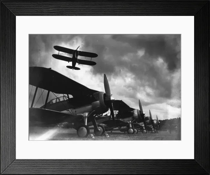 Framed Print : Biplanes. 14th September 1937: Biplanes at Winchmore Hill airfield, in the air Framed Print : Biplanes. 14th September 1937: Biplanes at Winchmore Hill airfield, in the air