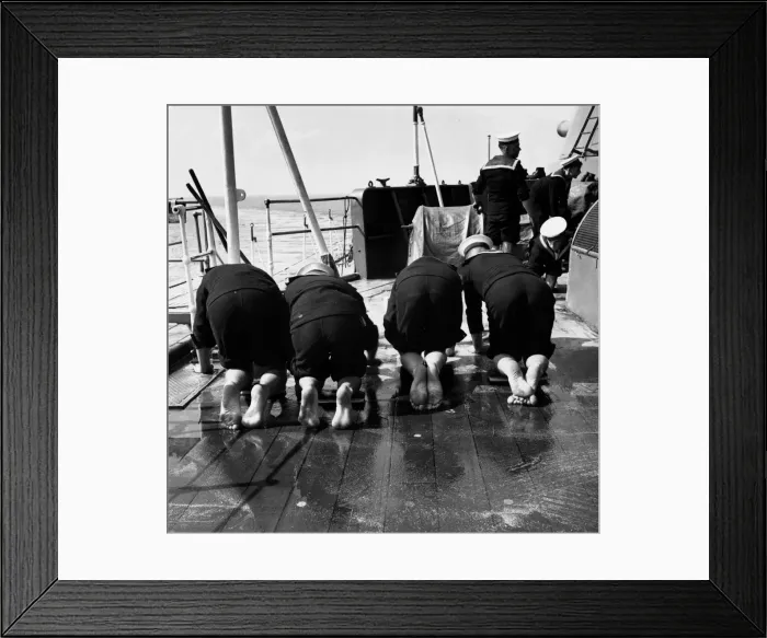 Framed Print : Deck Scrubbing Framed Print : Deck Scrubbing