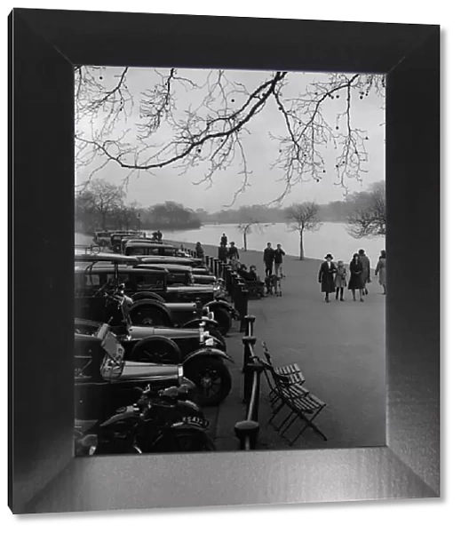 Hyde Park. The Serpentine lake in Hyde Park, London