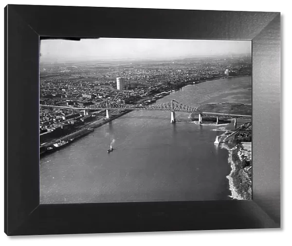 Montreal. October 1941: Looking east down the St Laurence river with the