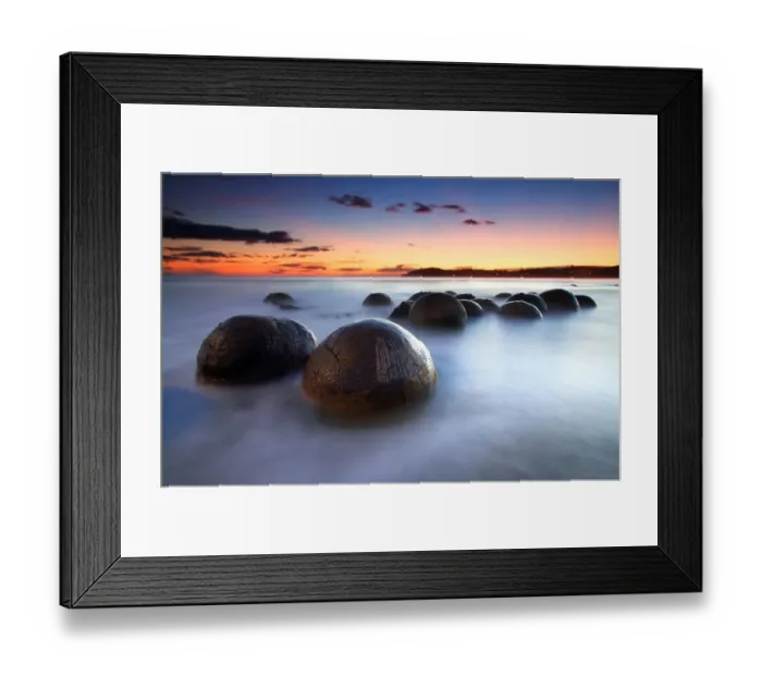 Framed Print : Round boulders in water Framed Print : Round boulders in water