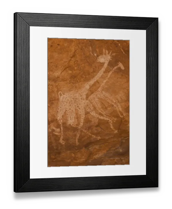 Framed Print : Prehistoric Petroglyphs in libian sahara desert Framed Print : Prehistoric Petroglyphs in libian sahara desert