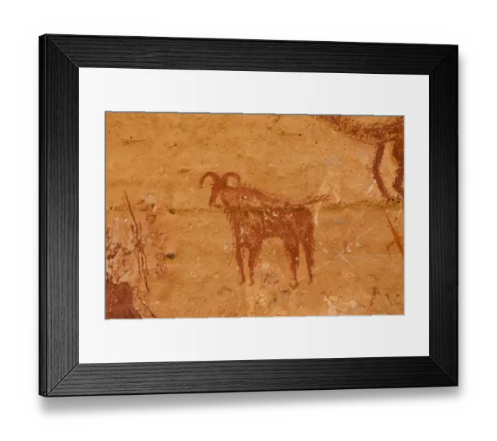 Framed Print : Prehistoric petroglyphs in libian sahara desert Framed Print : Prehistoric petroglyphs in libian sahara desert