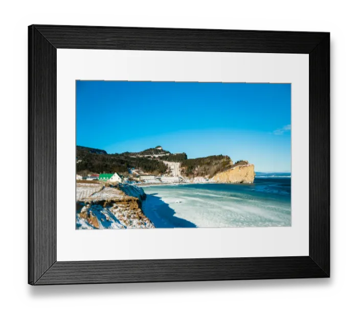Framed Print : White Landscapes - View of the Town of Perc├®