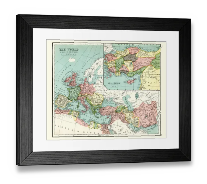 Framed Print : Antique map, World as known to the Ancients Framed Print : Antique map, World as known to the Ancients