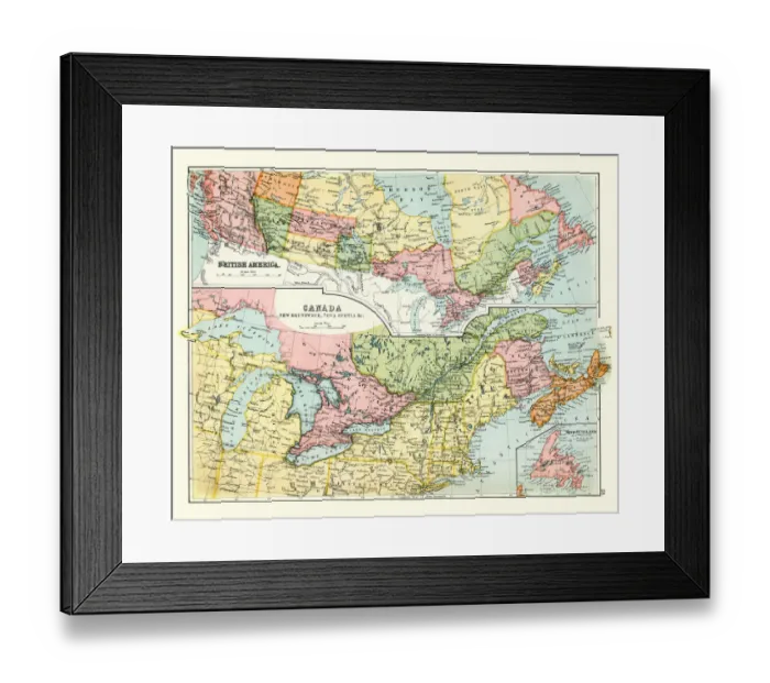 Framed Print : Antique map of Canada, 1897, late 19th Century Framed Print : Antique map of Canada, 1897, late 19th Century