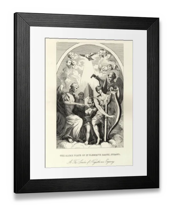 Framed Print : William Hogarths, Altar piece of St Clements Danes, Strand Framed Print : William Hogarths, Altar piece of St Clements Danes, Strand
