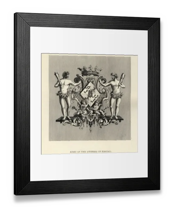 Framed Print : William Hogarths, Coat of Arms of the Duchess of Kendal Framed Print : William Hogarths, Coat of Arms of the Duchess of Kendal