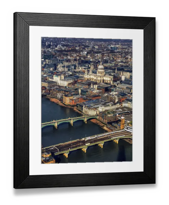 Framed Print : Aerial view of London and St Pauls Cathedral