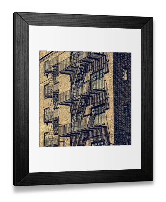 Framed Print : Typical fire escape on New York tenement Framed Print : Typical fire escape on New York tenement