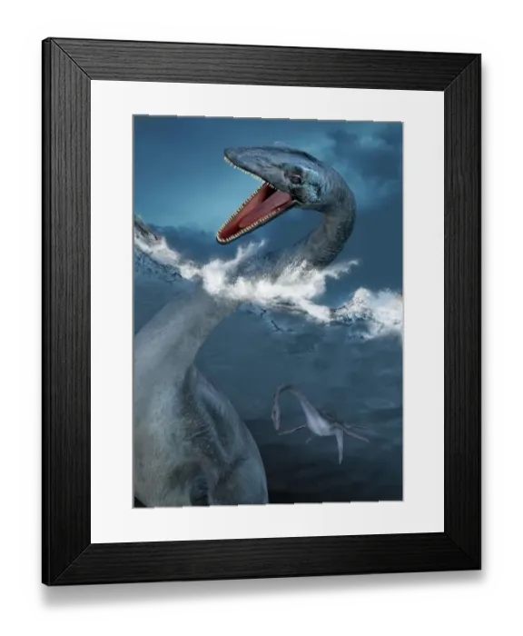 Framed Print : Prehistoric sea creatures, illustration Framed Print : Prehistoric sea creatures, illustration