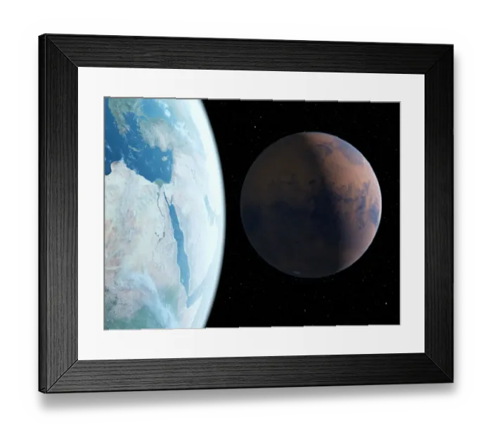 Framed Print : Two planets, illustration Framed Print : Two planets, illustration