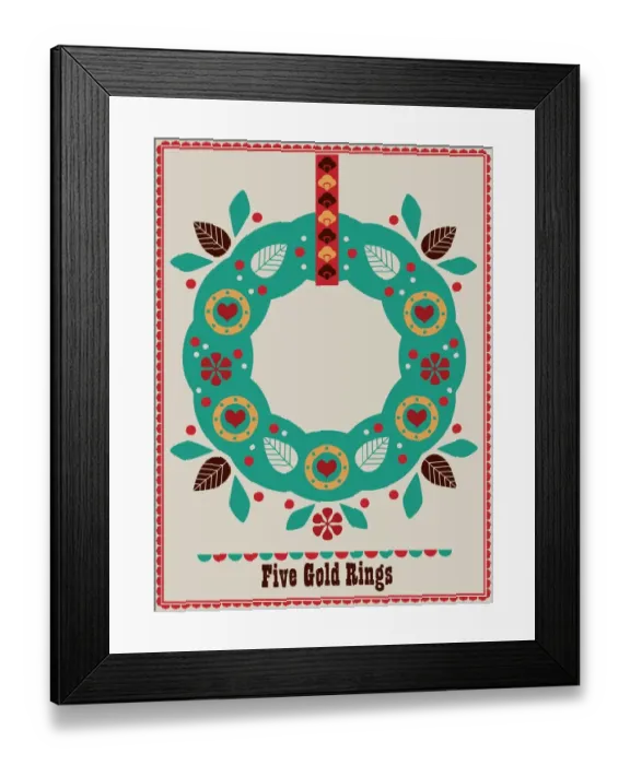 Framed Print : The Fifth day of Christmas