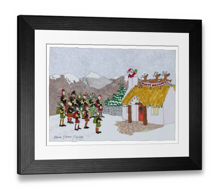 Framed Print : Eleven Pipers Piping Framed Print : Eleven Pipers Piping