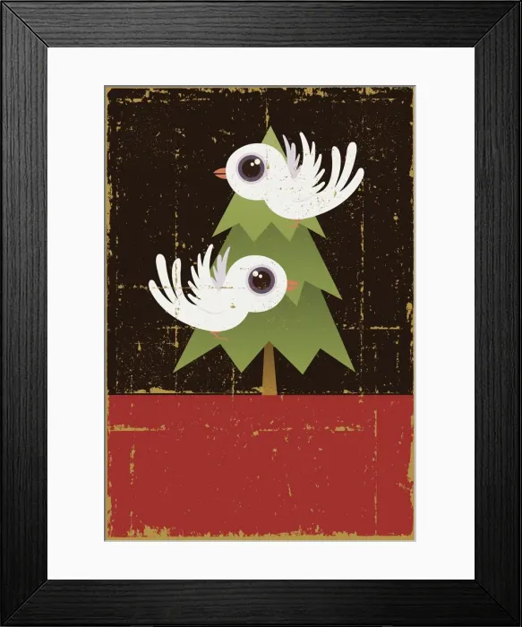 Framed Print : Vintage Two Turtle Doves Framed Print : Vintage Two Turtle Doves