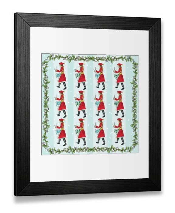 Framed Print : The Twelve days Of Christmas Series. 12 Drummers Drumming Framed Print : The Twelve days Of Christmas Series. 12 Drummers Drumming
